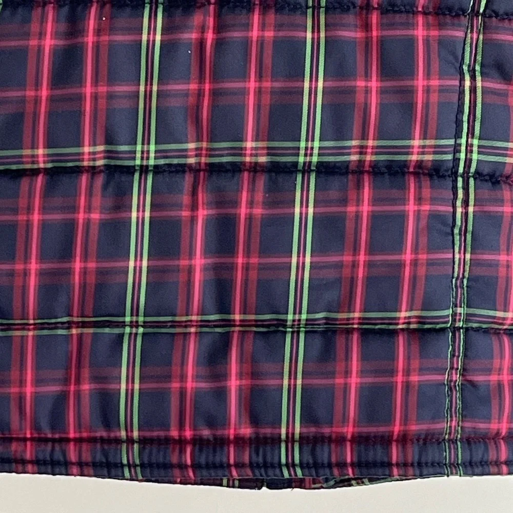 Gap Kids Puffer Vest Tartan Plaid Quilted Zipper and Button Front Size S (6-7)